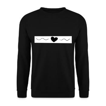 schwarzes Herz - Unisex Pullover - Schwarz - Vorne - Alina (178cm) & Michal (187cm)