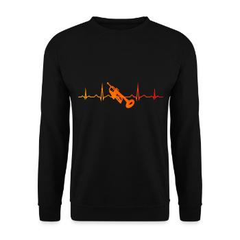 Trompeten Spieler Damen Trompetenspielen - Unisex Pullover - Schwarz - Vorne - Alina (178cm) & Michal (187cm)