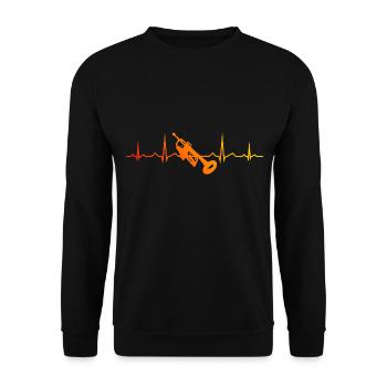 Trompettistes masculins Trompettistes Joueurs - Sweat-shirt Unisexe - noir - Devant - Alina (178cm) & Michal (187cm)