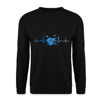Men's Percussionist Drummer Drummer - Unisex Sweatshirt - black - Front - Alina (178cm) & Michal (187cm)