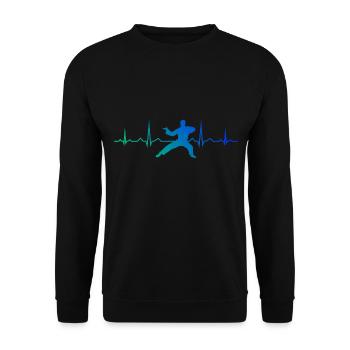 Kungfu Wushu Arts Martiaux Hommes Kung Fu Femmes - Sweat-shirt Unisexe - noir - Devant - Alina (178cm) & Michal (187cm)