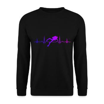 Herren Free Dive Taucher Scuba Taucher Diver - Unisex Pullover - Schwarz - Vorne - Alina (178cm) & Michal (187cm)