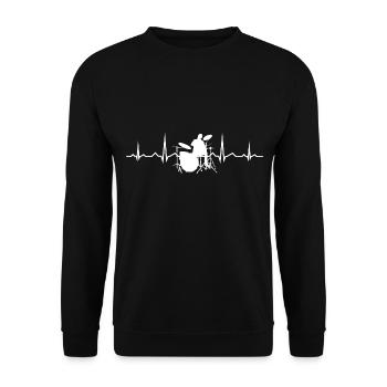 Batterie Hommes Femmes Batteur Batteur - Sweat-shirt Unisexe - noir - Devant - Alina (178cm) & Michal (187cm)