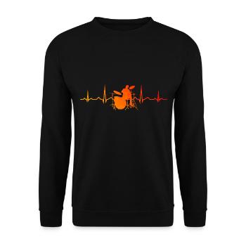 Schlagzeugspieler Drum Kit Drummer Herren - Unisex Pullover - Schwarz - Vorne - Alina (178cm) & Michal (187cm)