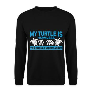 Sea turtles Turtle keeping Sea shell - Unisex Sweatshirt - black - Front - Alina (178cm) & Michal (187cm)