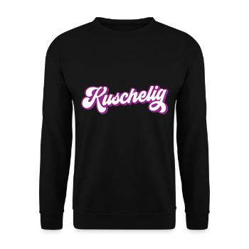 kuschelig | Farben änderbar - Unisex Pullover - Schwarz - Vorne - Alina (178cm) & Michal (187cm)