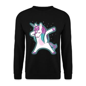 Dabbing Unicorn Gift Dabbing Unicorn - Sweat-shirt Unisexe - noir - Devant - Alina (178cm) & Michal (187cm)