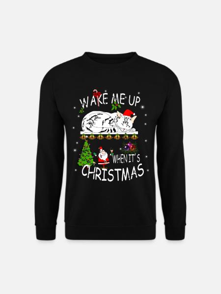 Happy Holidays with cat - Unisex Sweatshirt - black