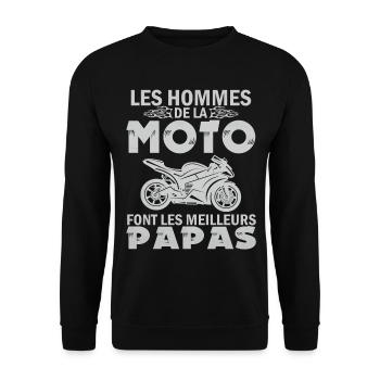 Les hommes de la moto font les meilleurs papas - Sweat-shirt Unisexe - noir - Devant - Alina (178cm) & Michal (187cm)