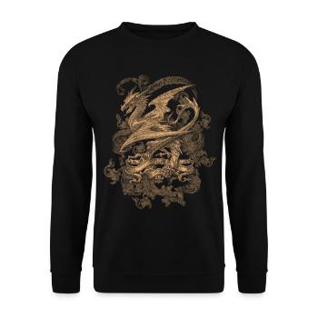 Alchemy England Harbinger of Doom Dragon - Sweat-shirt Unisexe - noir - Devant - Alina (178cm) & Michal (187cm)