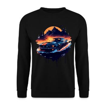 Klassischer Sportwagen - Unisex Pullover - Schwarz - Vorne - Alina (178cm) & Michal (187cm)