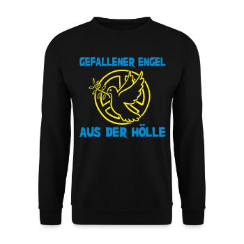 Gefallener Engelaus der Hölle - Unisex Pullover - Schwarz - Vorne - Alina (178cm) & Michal (187cm)