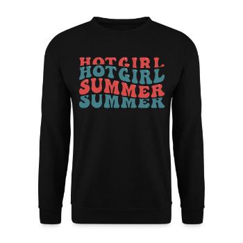 Hot Girl Summer Typographie - Sweat-shirt Unisexe - noir - Devant - Alina (178cm) & Michal (187cm)