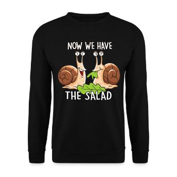 Now we have the Salad - Unisex Pullover - Schwarz - Vorne - Alina (178cm) & Michal (187cm)