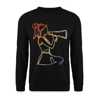 Look vintage pom-pom girl - Sweat-shirt Unisexe - noir - Devant - Alina (178cm) & Michal (187cm)