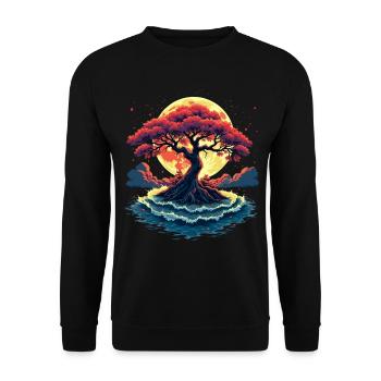 Midgard Yggdrasil Arbre De Vie Viking - Sweat-shirt Unisexe - noir - Devant - Alina (178cm) & Michal (187cm)