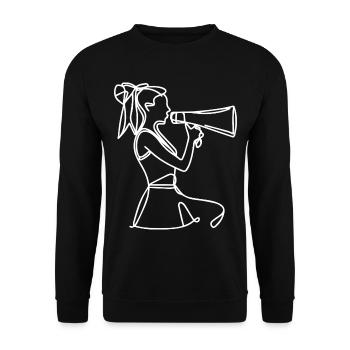 Cheerleaderin Skizze - Unisex Pullover - Schwarz - Vorne - Alina (178cm) & Michal (187cm)