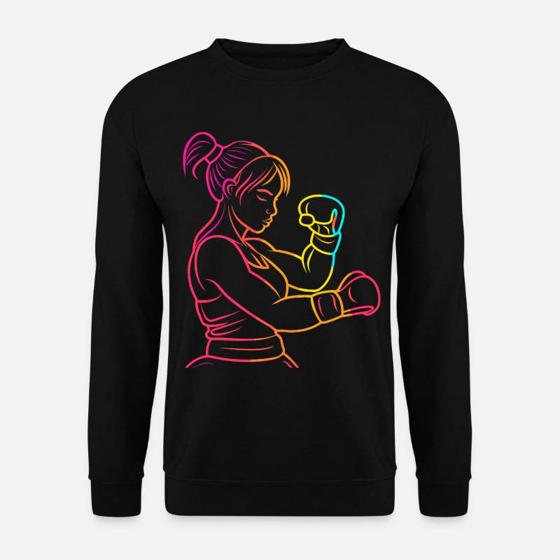 Kickboxerin 90er Jahre - Unisex Pullover - Schwarz