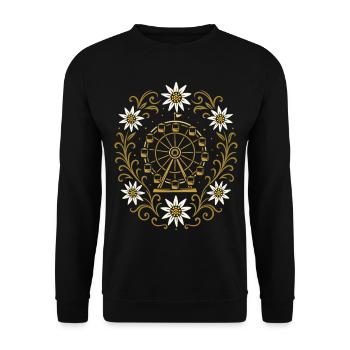 Grande roue et edelweiss - design festif nostalgique - Sweat-shirt Unisexe - noir - Devant - Alina (178cm) & Michal (187cm)
