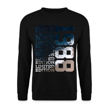 LIMITED EDITION 1988 38 JAHRE 38. GEBURTSTAG - Unisex Pullover - Schwarz - Vorne - Alina (178cm) & Michal (187cm)