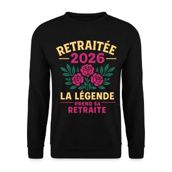 Der Ruhestand 2026 ist nicht mehr mein Problem - Unisex Pullover - Schwarz - Vorne - Alina (178cm) & Michal (187cm)