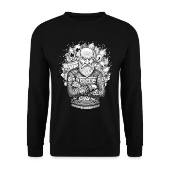 Pull de Noël moche - Sweat-shirt Unisexe - noir - Devant - Alina (178cm) & Michal (187cm)