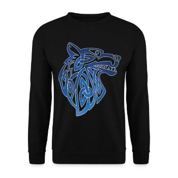 Loup viking et ciel étoilé - Sweat-shirt Unisexe - noir - Devant - Alina (178cm) & Michal (187cm)