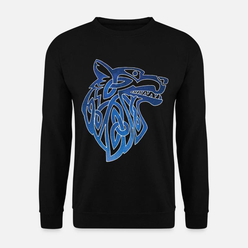 Wikingerwolf und Sternenhimmel - Unisex Pullover - Schwarz