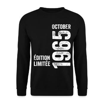 Légendes Octobre 1965 Millésime Octobre 1965 Rétro - Sweat-shirt Unisexe - noir - Devant - Alina (178cm) & Michal (187cm)