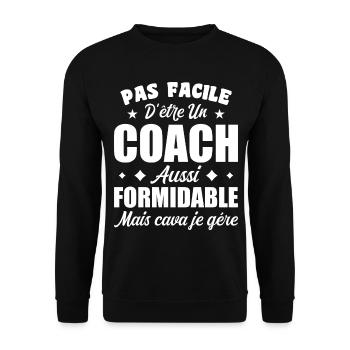 Coach Formidable Idée Cadeau Entraîneur Drôle - Sweat-shirt Unisexe - noir - Devant - Alina (178cm) & Michal (187cm)
