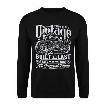 1996 Vintage Birthday Motorcycle Gift - Unisex Sweatshirt - black - Front - Alina (178cm) & Michal (187cm)