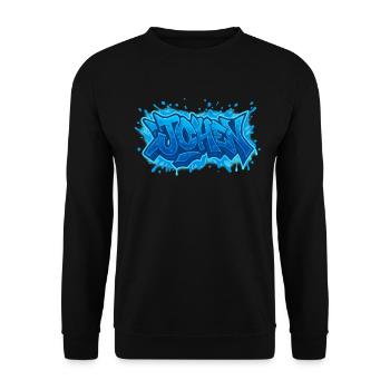 Graffiti  JOHEN Prénom cadeau idéal imprimable  - Sweat-shirt Unisexe - noir - Devant - Alina (178cm) & Michal (187cm)