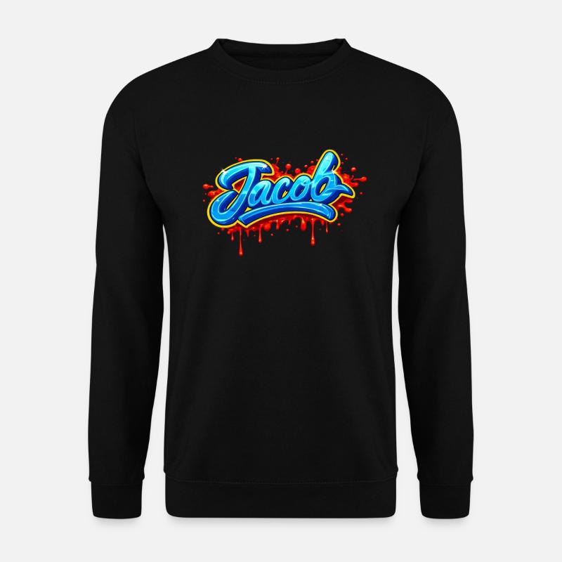 GRAFFITI-NAME JACOB FÜR PERFEKTES GESCHENK DRUCKBAR - Unisex Pullover - Schwarz