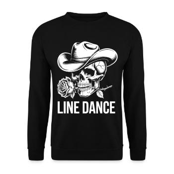 Skeleton with cowboy hat and rose - Unisex Sweatshirt - black - Front - Alina (178cm) & Michal (187cm)