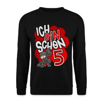 5e anniversaire de Ninja - Sweat-shirt Unisexe - noir - Devant - Alina (178cm) & Michal (187cm)