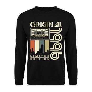 1996 Vintage Born 30th Birthday Gift - Unisex Sweatshirt - black - Front - Alina (178cm) & Michal (187cm)