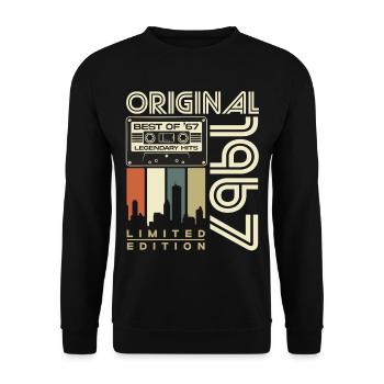 Original 1967 Vintage Retro Birthday Gift - Unisex Sweatshirt - black - Front - Alina (178cm) & Michal (187cm)