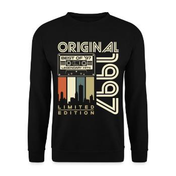 1997 Vintage Born Birthday Retro Gift - Unisex Sweatshirt - black - Front - Alina (178cm) & Michal (187cm)