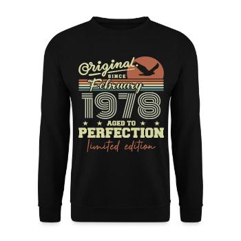 Anniversaire février 1978 - Sweat-shirt Unisexe - noir - Devant - Alina (178cm) & Michal (187cm)