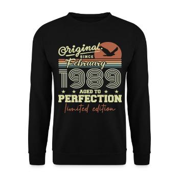Anniversaire février 1989 - Sweat-shirt Unisexe - noir - Devant - Alina (178cm) & Michal (187cm)