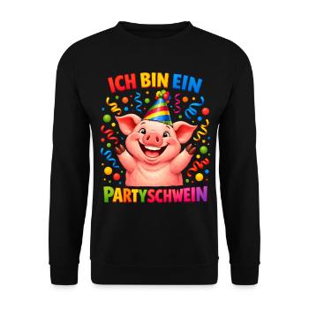 Pig Costume Party Carnival Carnival Celebrate Colorful - Unisex Sweatshirt - black - Front - Alina (178cm) & Michal (187cm)