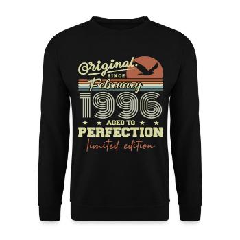 Birthday February 1996 - Unisex Sweatshirt - black - Front - Alina (178cm) & Michal (187cm)