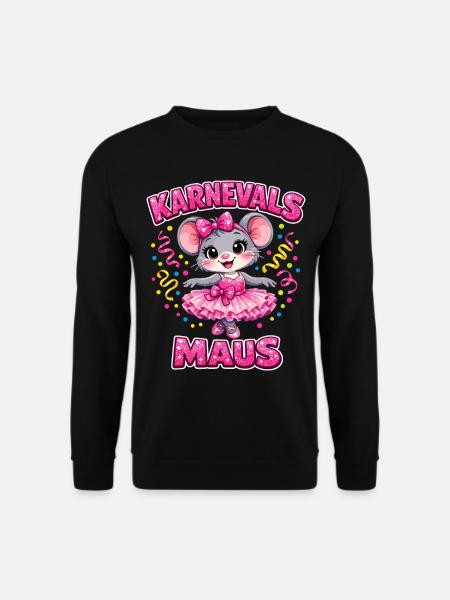 Karnevalsmaus Karneval Konfetti Geschenk - Unisex Pullover - Schwarz