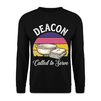 Diacre religieux de l’Église appelé à servir - Sweat-shirt Unisexe - noir - Devant - Alina (178cm) & Michal (187cm)