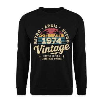 Avril 1974 - April 1974 - Sweat-shirt Unisexe - noir - Devant - Alina (178cm) & Michal (187cm)