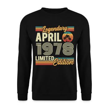 Avril 1978 Cadeau 48e Anniversaire - April 1978 - Sweat-shirt Unisexe - noir - Devant - Alina (178cm) & Michal (187cm)