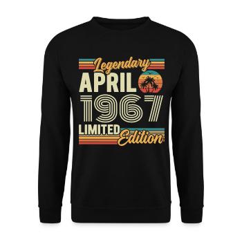 April 1967 59th Anniversary Gift - April 1967 - Unisex Sweatshirt - black - Front - Alina (178cm) & Michal (187cm)