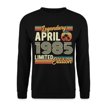 April 1985 41st Anniversary Gift - April 1985 - Unisex Sweatshirt - black - Front - Alina (178cm) & Michal (187cm)