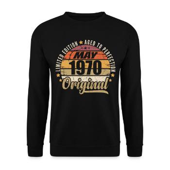 Design Vintage Mai 1970 Édition Limitée Mai 1970 - Sweat-shirt Unisexe - noir - Devant - Alina (178cm) & Michal (187cm)
