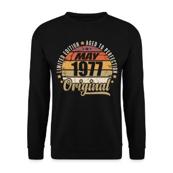 Design Vintage Mai 1977 Édition Limitée Mai 1977 - Sweat-shirt Unisexe - noir - Devant - Alina (178cm) & Michal (187cm)